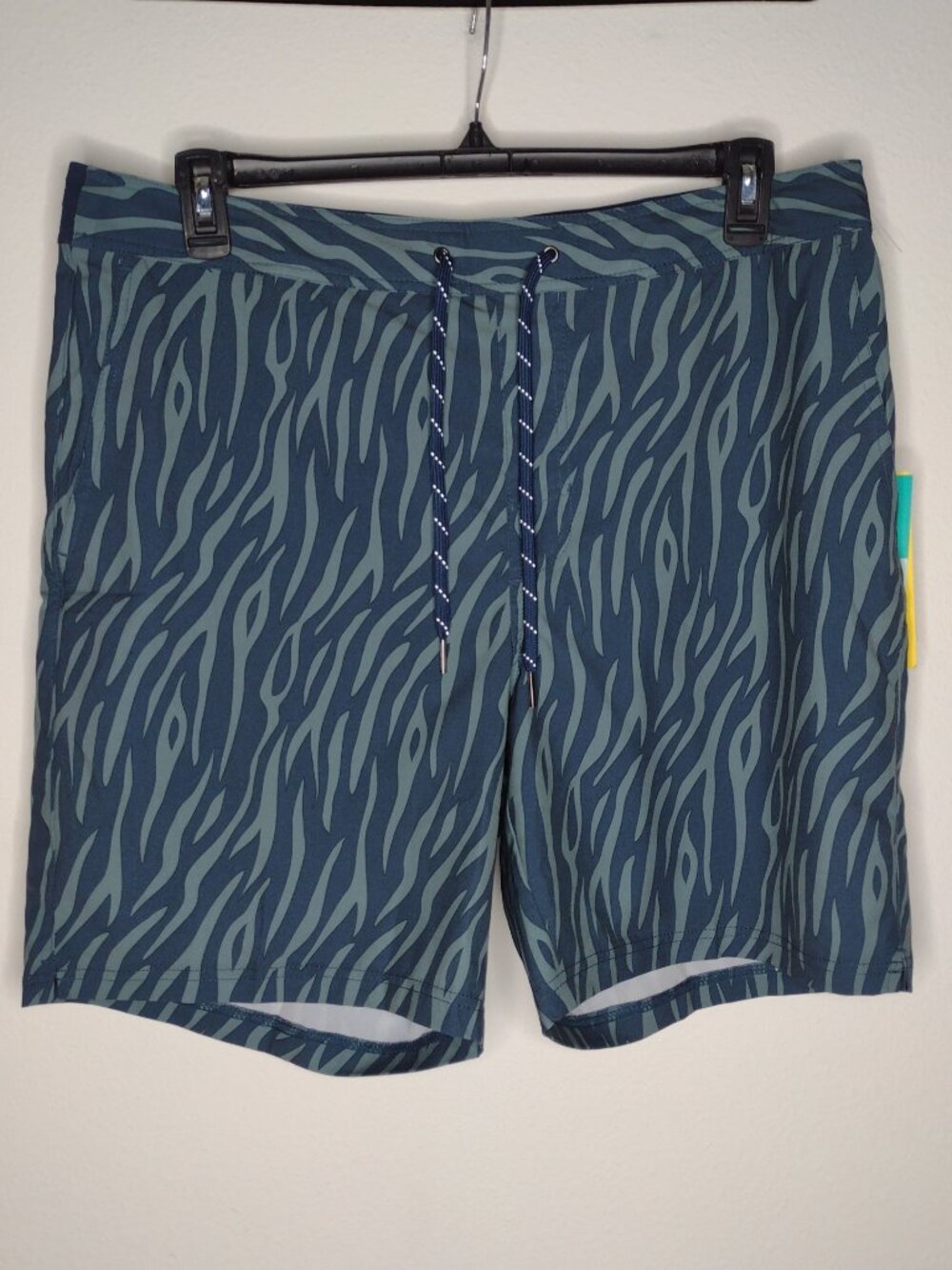 NWT Fair Harbor Men's Blue/Dark Denim Tiger Ozone Swim Trunks Size 2X